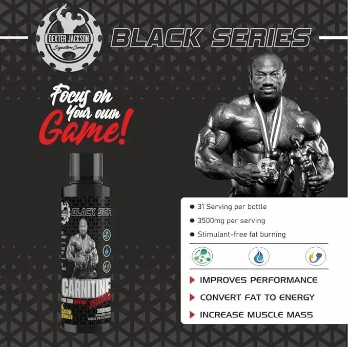 Dexter Jackson Black Series L-Carnitine Liquid 3500mg — 473ml (30 Servings)