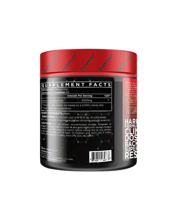 Enhanced Labs Enhanced Creatine Monohydrate 3000mg — 83 Servings (250g)
