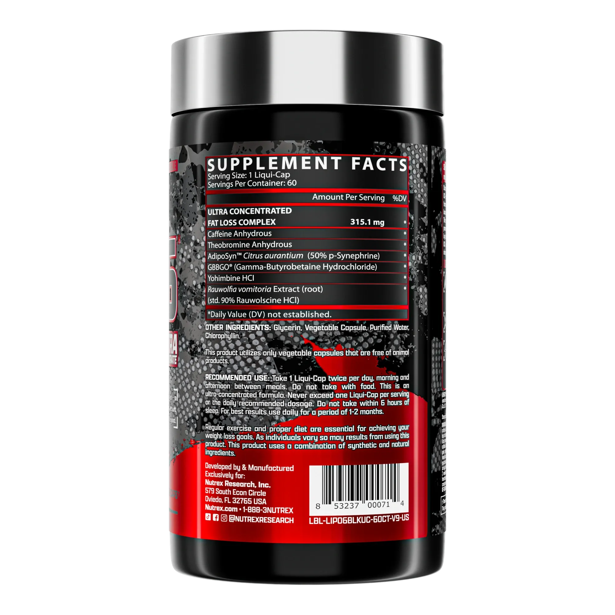 Nutrex Lipo-6 Black Ultra Concentrate - 60 Capsules (60 Servings)