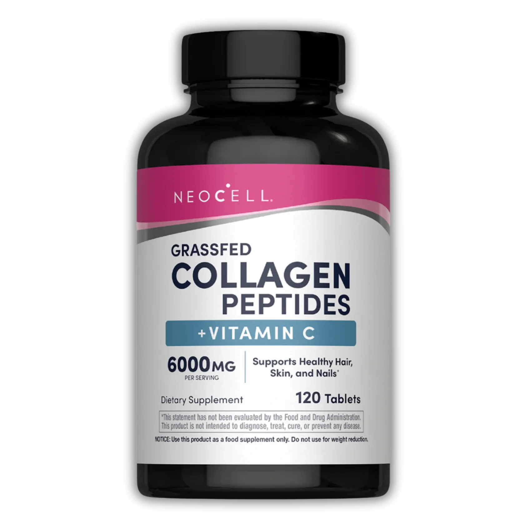 NeoCell Grassfed Collagen Peptides + Vitamin C — 6000mg | 120 Tablets | 20 Servings