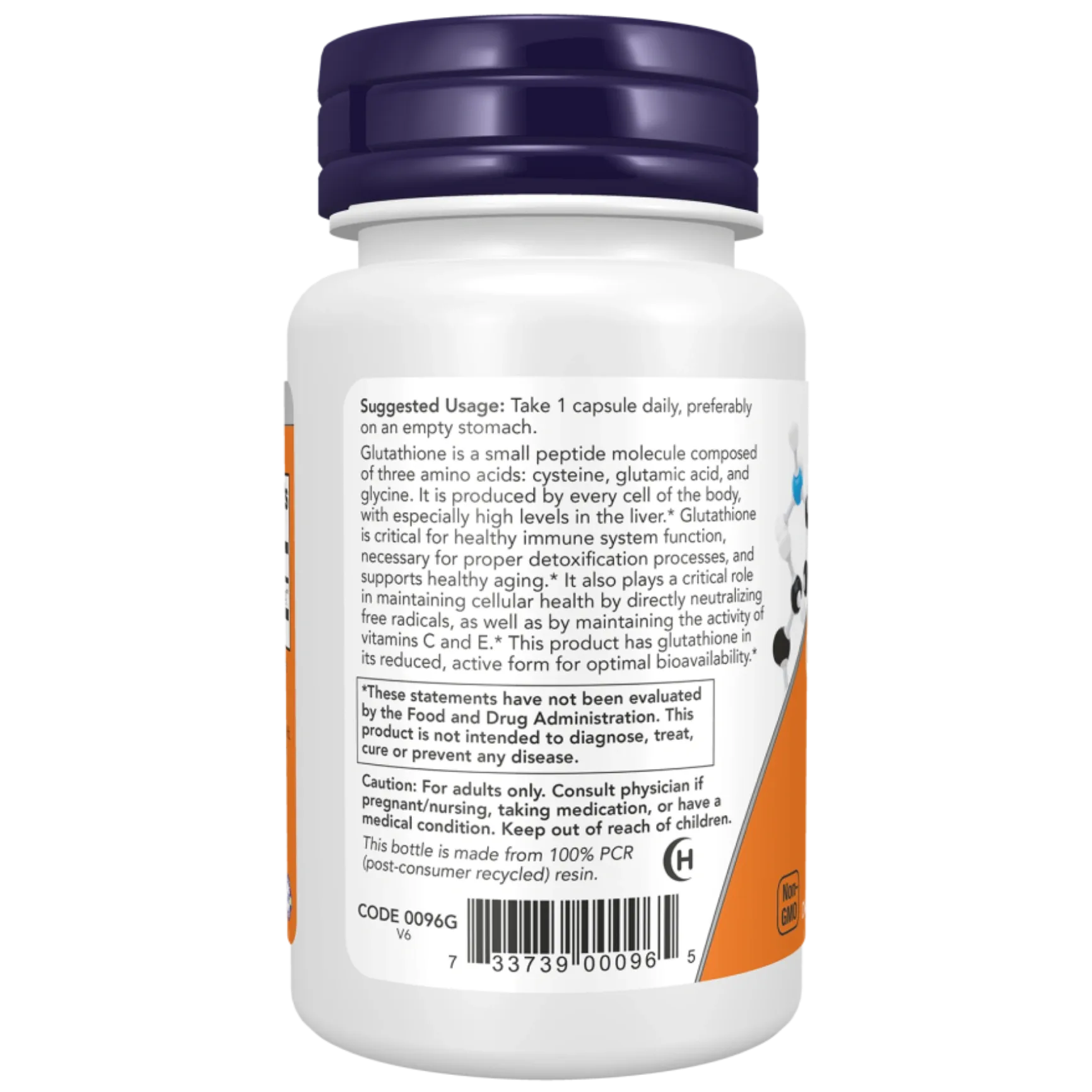 NOW Foods Glutathione 250mg - 60 / 120 Veg Capsules (60 / 120 Servings)