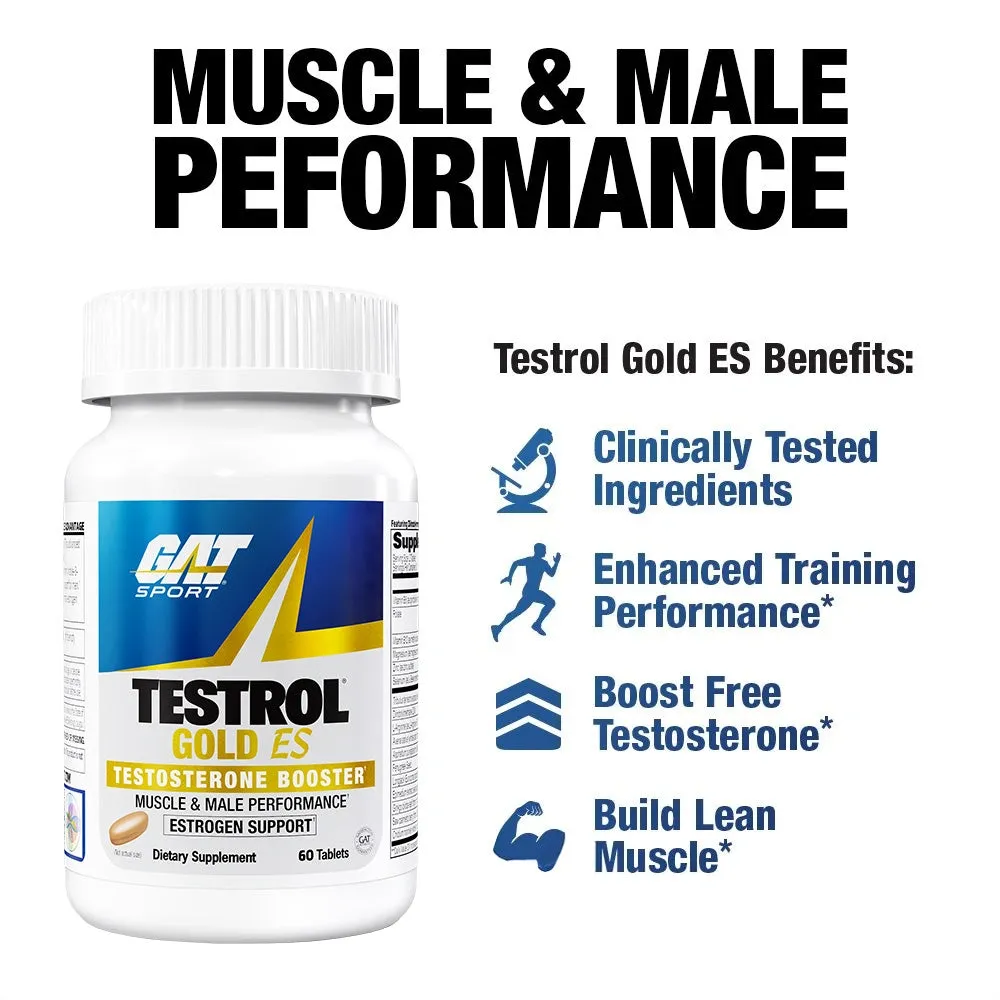 GAT Sport Testrol Gold ES Testosterone Booster with Estrogen Support - 60 Tablets (30 Servings)