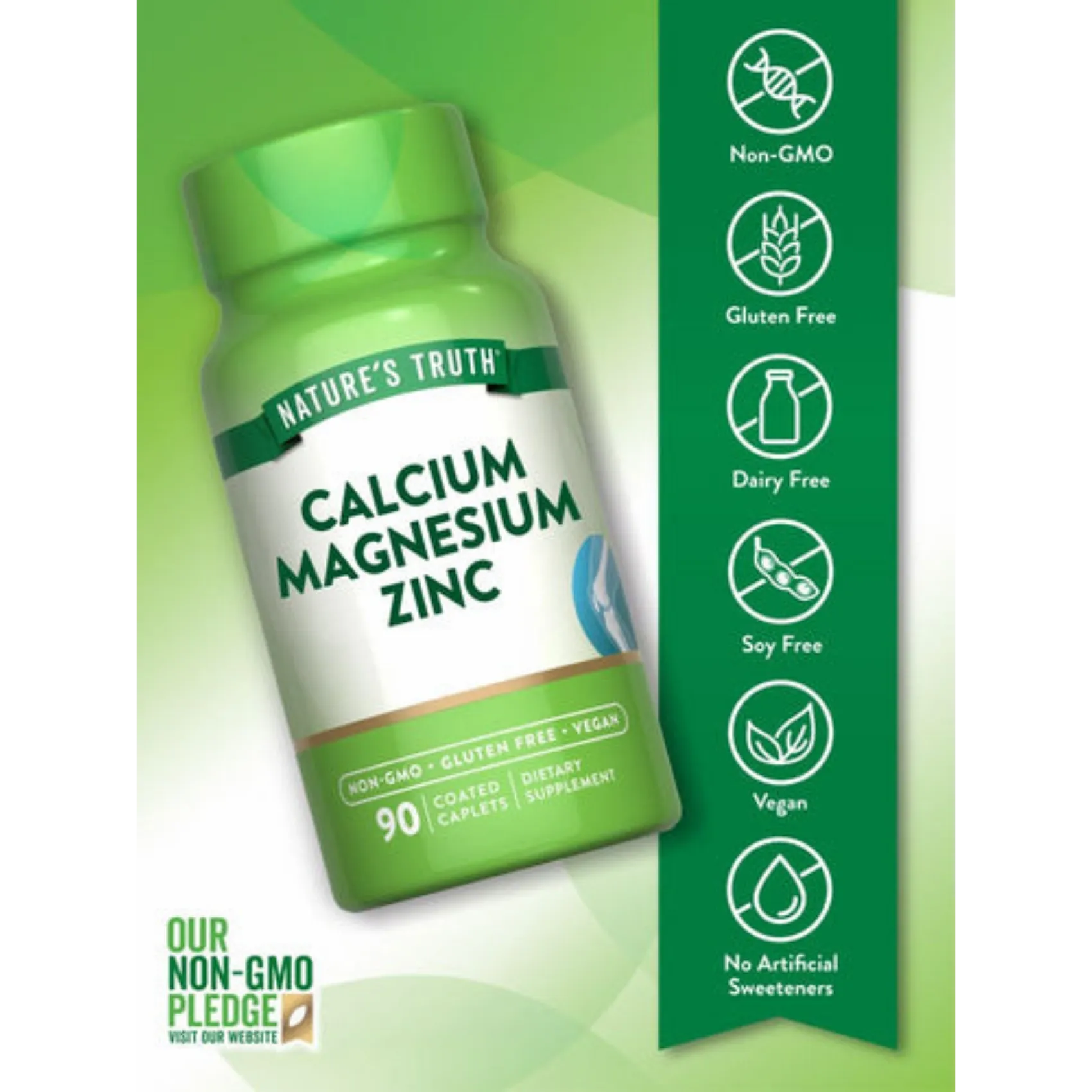 NATURE'S TRUTH CALCIUM MAGNESIUM ZINC 90TAB